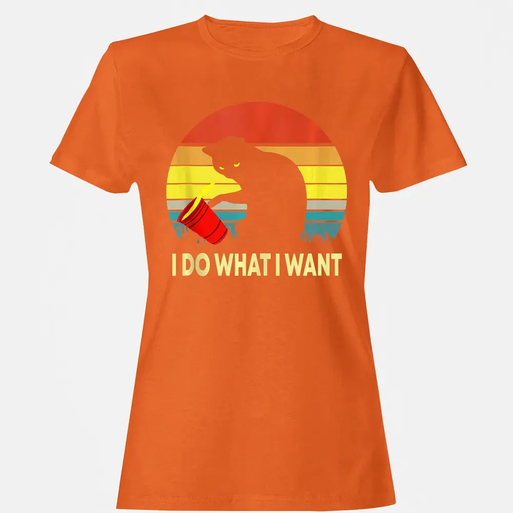 Vintage Sunset I Do What I Want Cat Women's T-shirt - 11