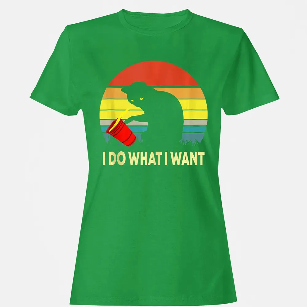 Vintage Sunset I Do What I Want Cat Women's T-shirt - 7