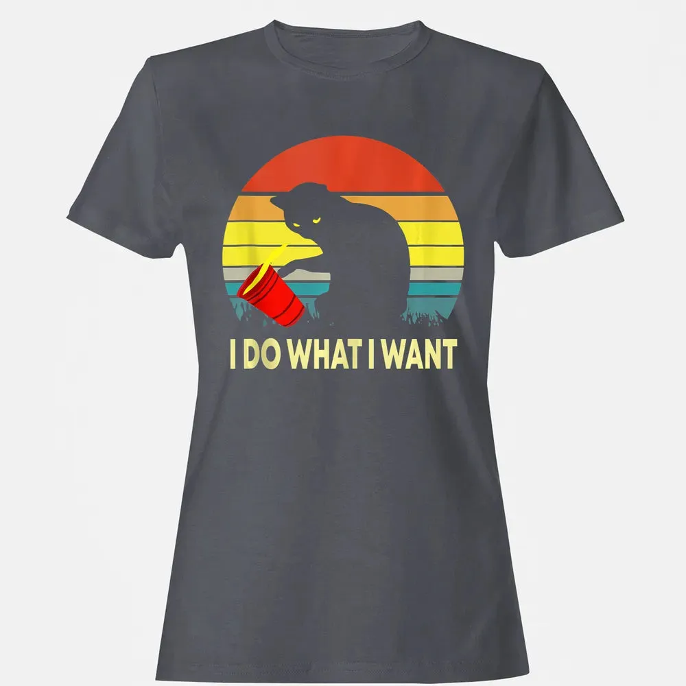 Vintage Sunset I Do What I Want Cat Women's T-shirt - 5