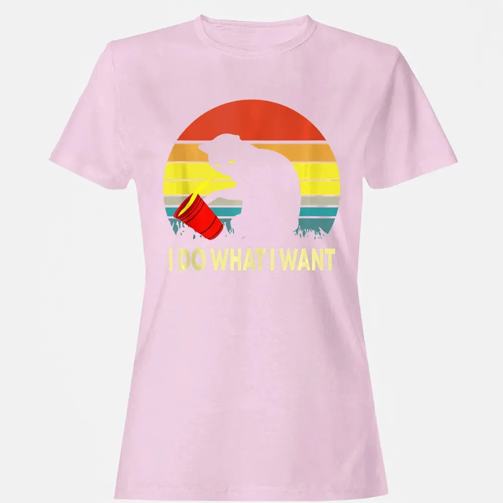 Vintage Sunset I Do What I Want Cat Women's T-shirt - 9
