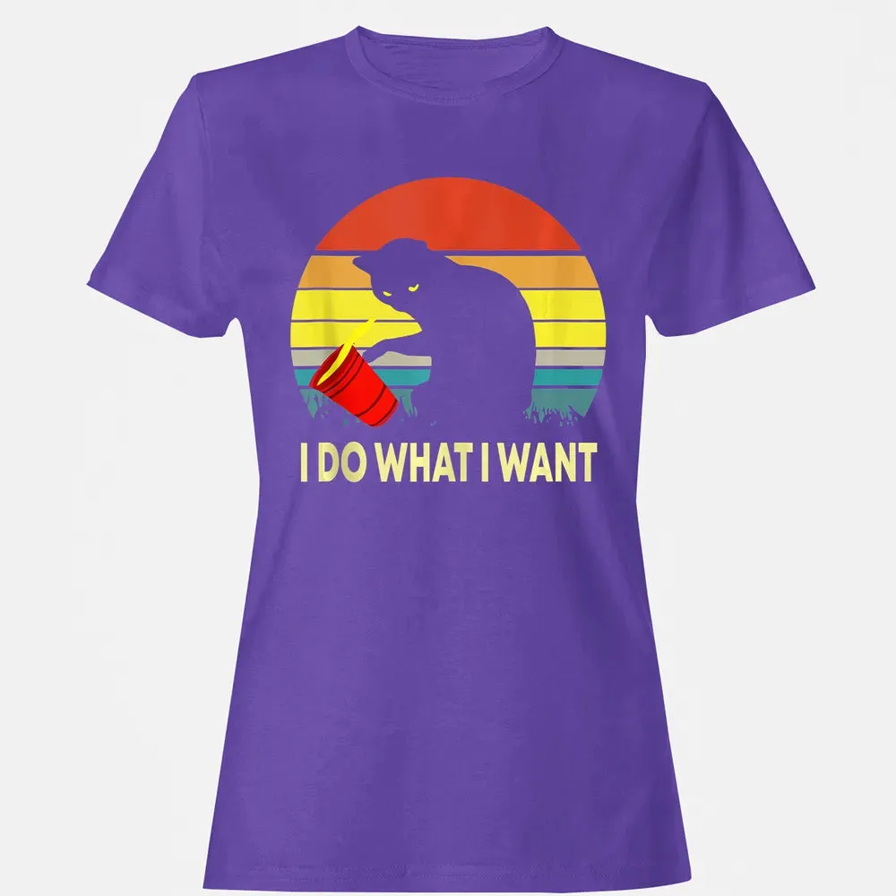 Vintage Sunset I Do What I Want Cat Women's T-shirt - 12