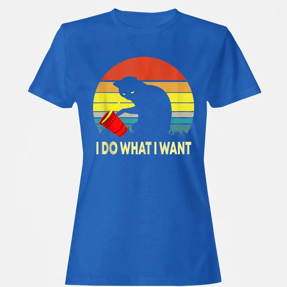 Vintage Sunset I Do What I Want Cat Women's T-shirt - 14