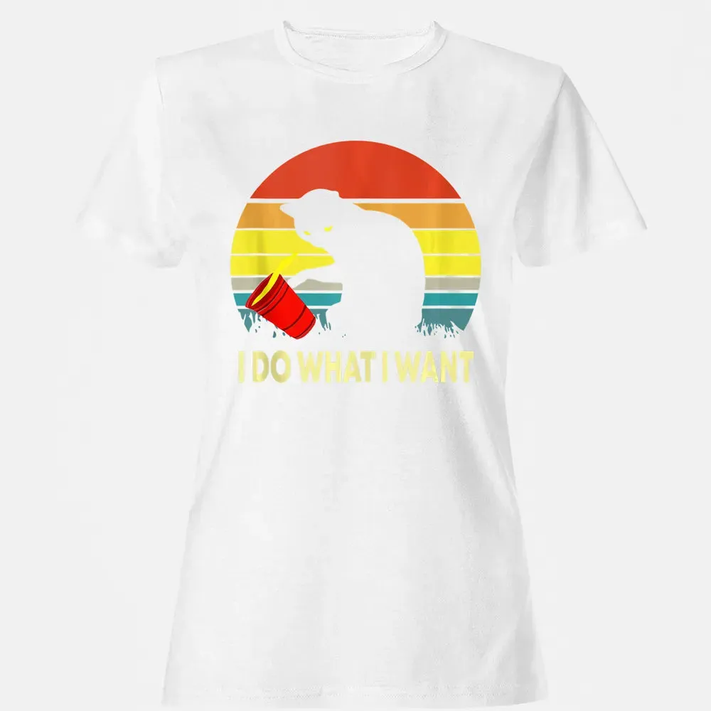 Vintage Sunset I Do What I Want Cat Women's T-shirt - 16
