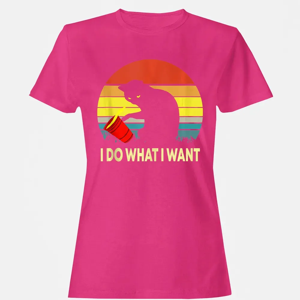 Vintage Sunset I Do What I Want Cat Women's T-shirt - 6