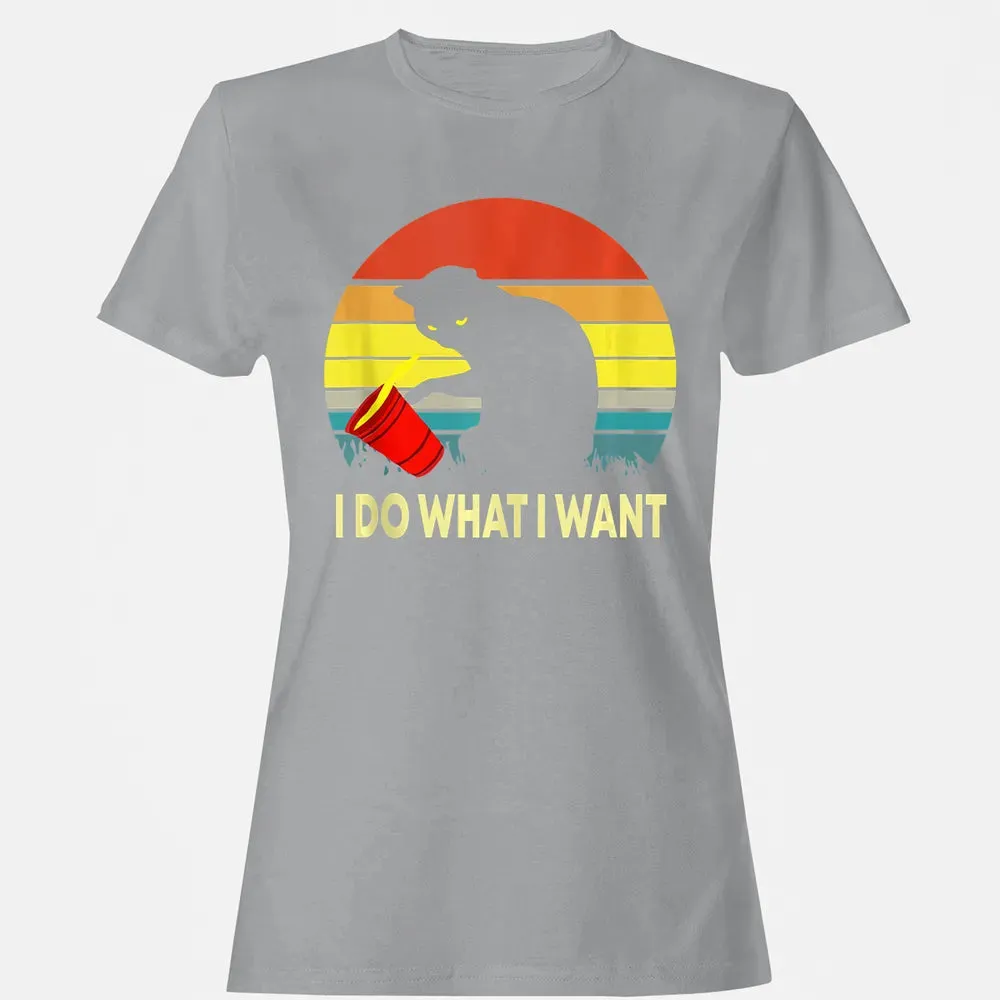 Vintage Sunset I Do What I Want Cat Women's T-shirt - 15