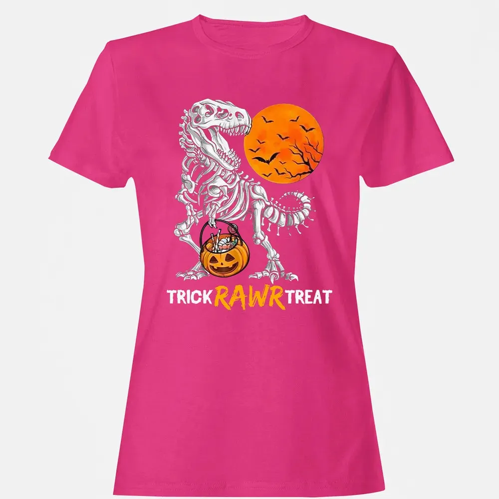 Dinosaur Skeleton Trick Rawr Treat Women's T-shirt - 6