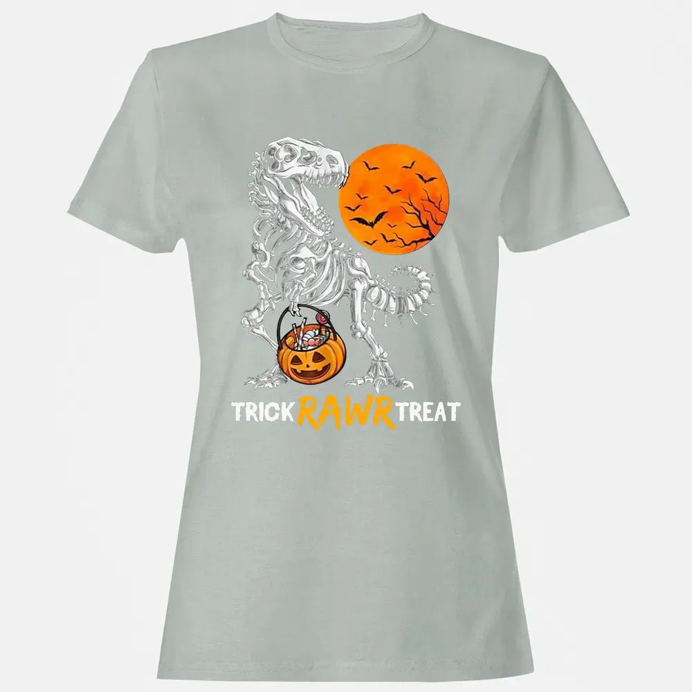 Dinosaur Skeleton Trick Rawr Treat Women's T-shirt - 2