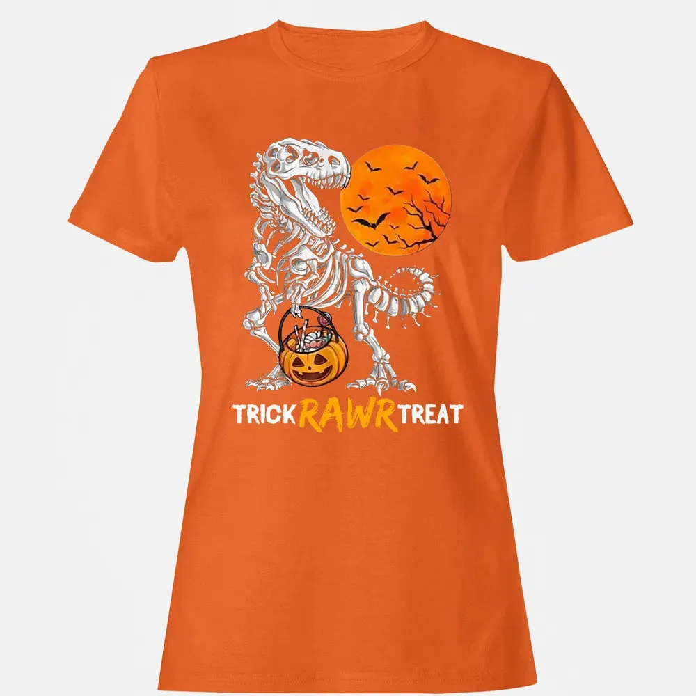 Dinosaur Skeleton Trick Rawr Treat Women's T-shirt - 11