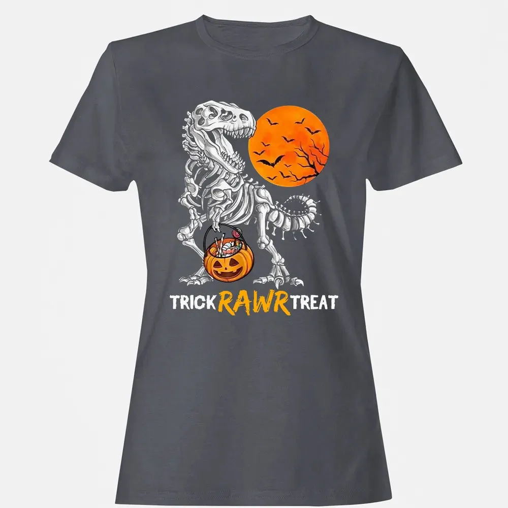 Dinosaur Skeleton Trick Rawr Treat Women's T-shirt - 5