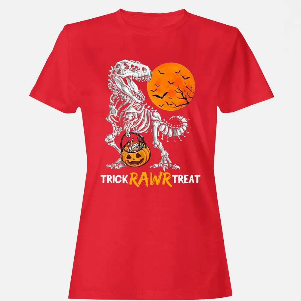Dinosaur Skeleton Trick Rawr Treat Women's T-shirt - 13