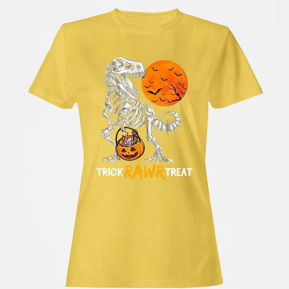 Dinosaur Skeleton Trick Rawr Treat Women's T-shirt - 4
