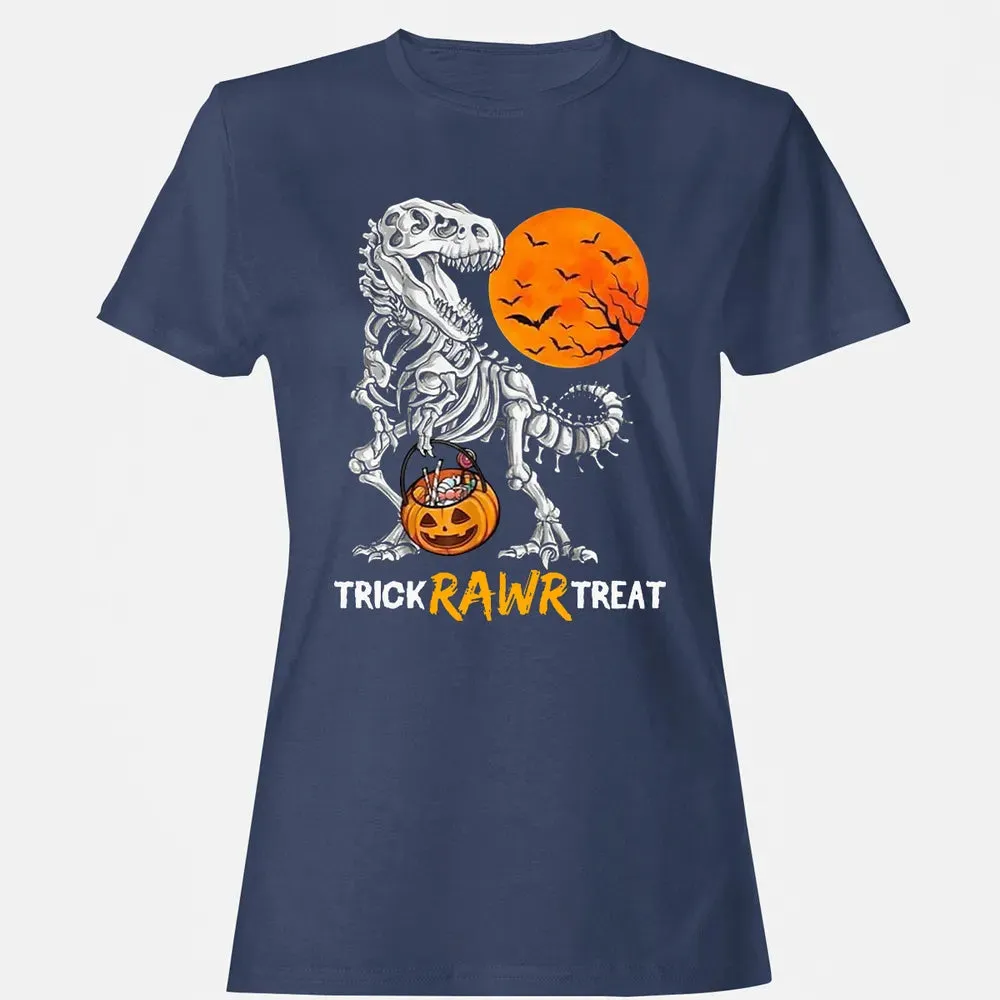 Dinosaur Skeleton Trick Rawr Treat Women's T-shirt - 10