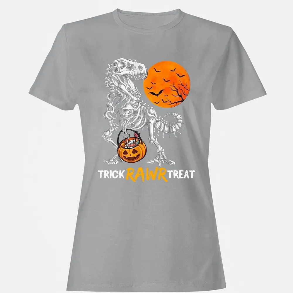 Dinosaur Skeleton Trick Rawr Treat Women's T-shirt - 15