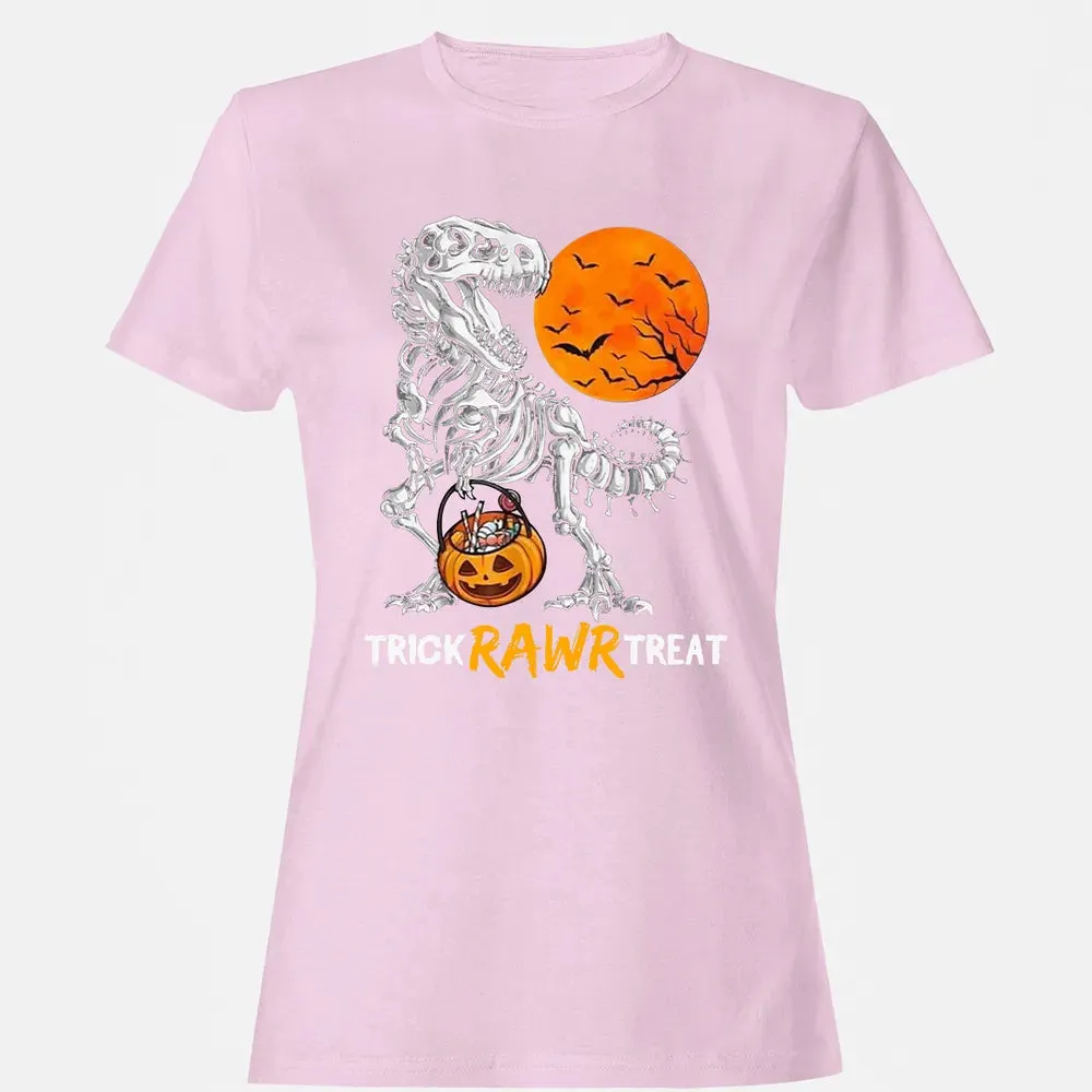 Dinosaur Skeleton Trick Rawr Treat Women's T-shirt - 9