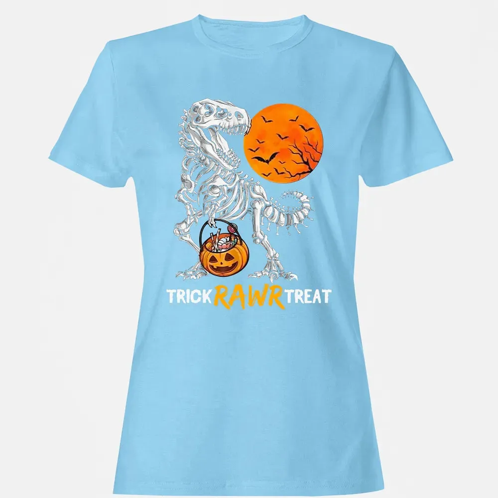 Dinosaur Skeleton Trick Rawr Treat Women's T-shirt - 8