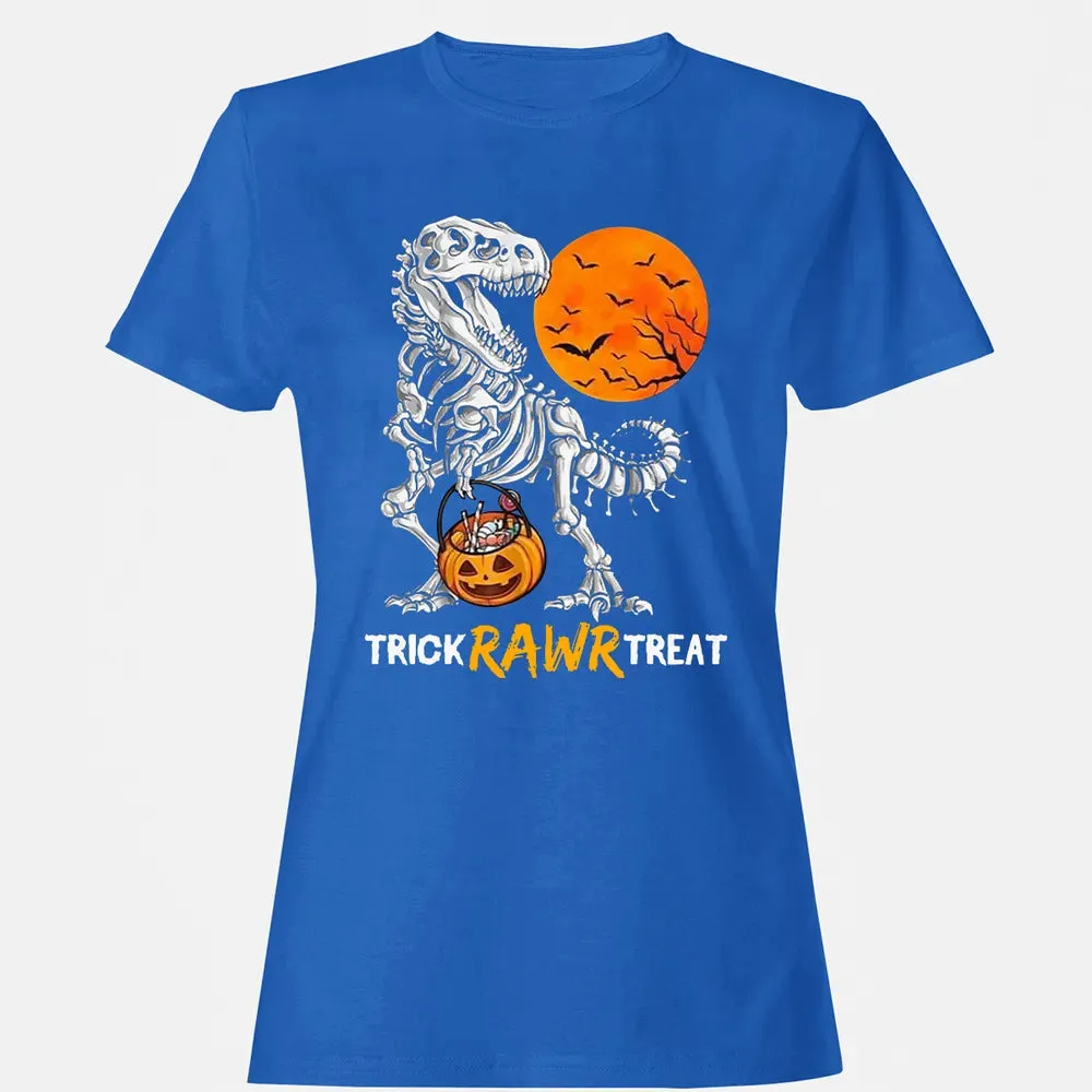 Dinosaur Skeleton Trick Rawr Treat Women's T-shirt - 14
