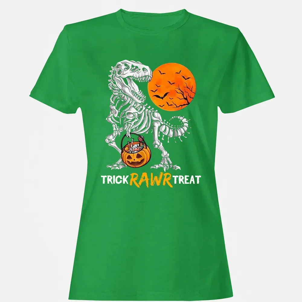 Dinosaur Skeleton Trick Rawr Treat Women's T-shirt - 7