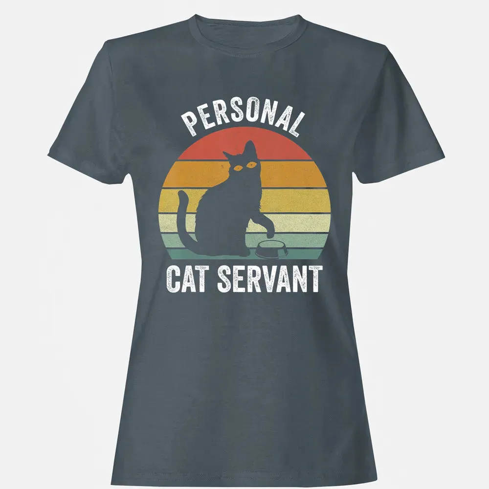 Retro Ca Black Cat Personal Cat Servant Cat Lover Women's T-shirt - 3