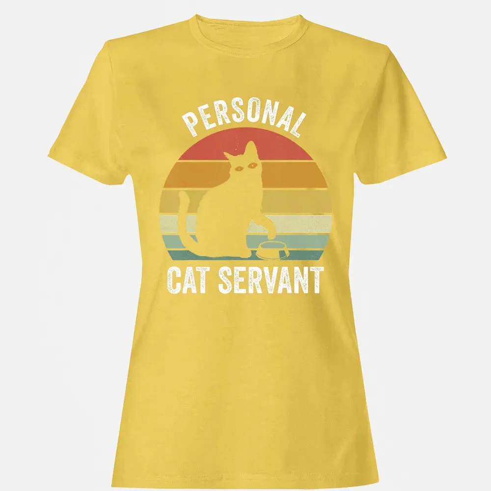 Retro Ca Black Cat Personal Cat Servant Cat Lover Women's T-shirt - 4