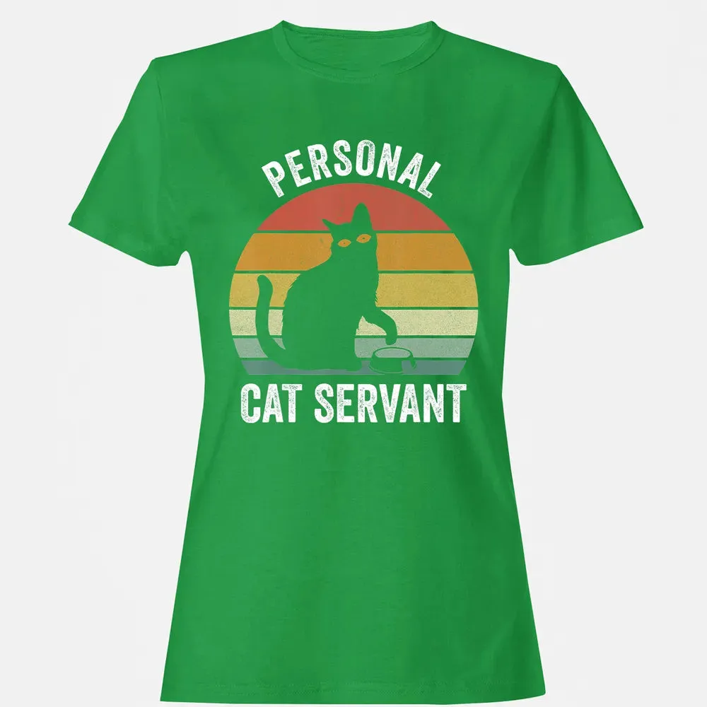 Retro Ca Black Cat Personal Cat Servant Cat Lover Women's T-shirt - 7