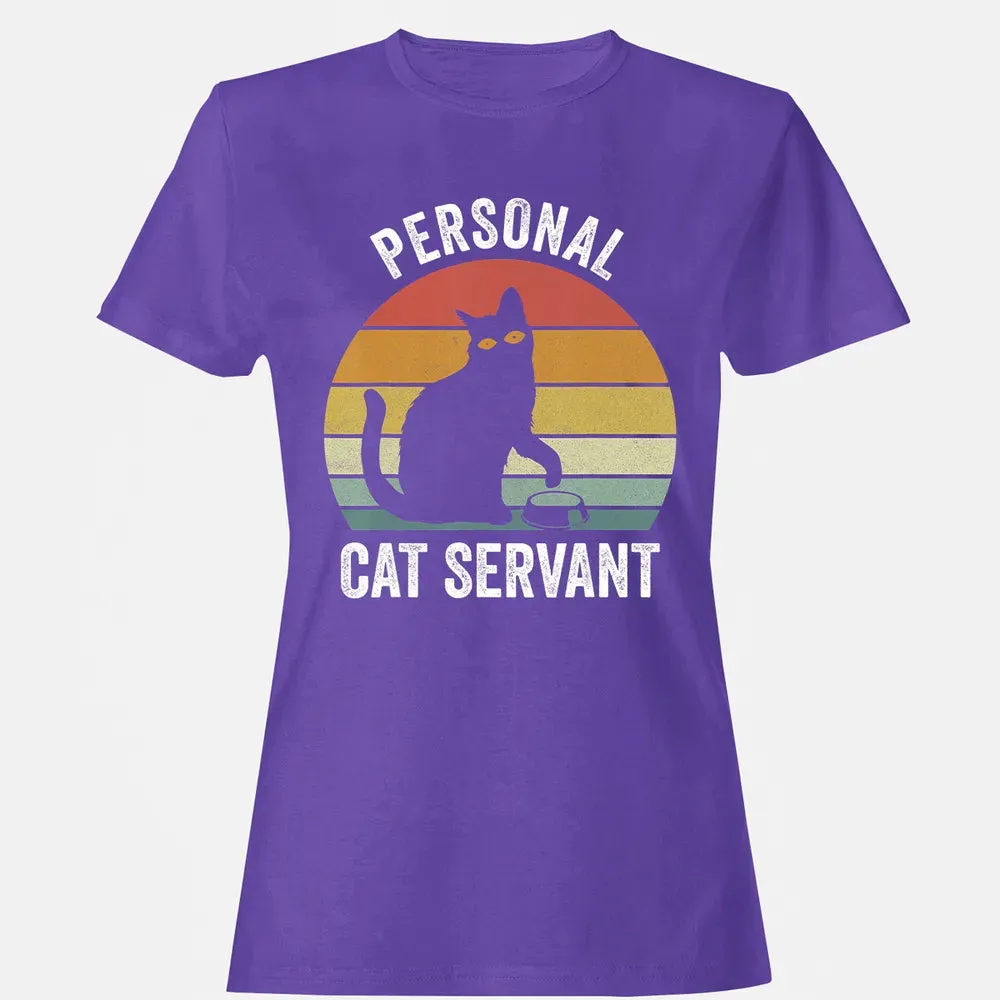 Retro Ca Black Cat Personal Cat Servant Cat Lover Women's T-shirt - 12