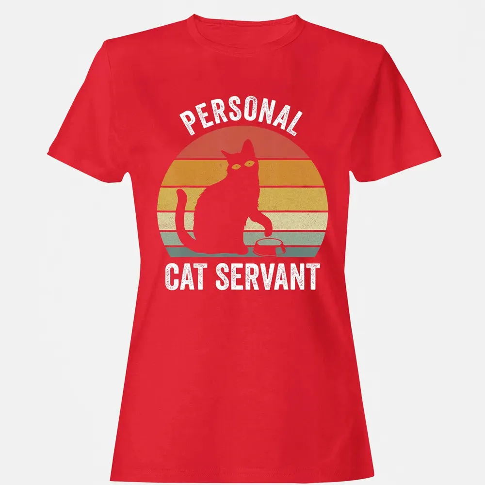 Retro Ca Black Cat Personal Cat Servant Cat Lover Women's T-shirt - 13