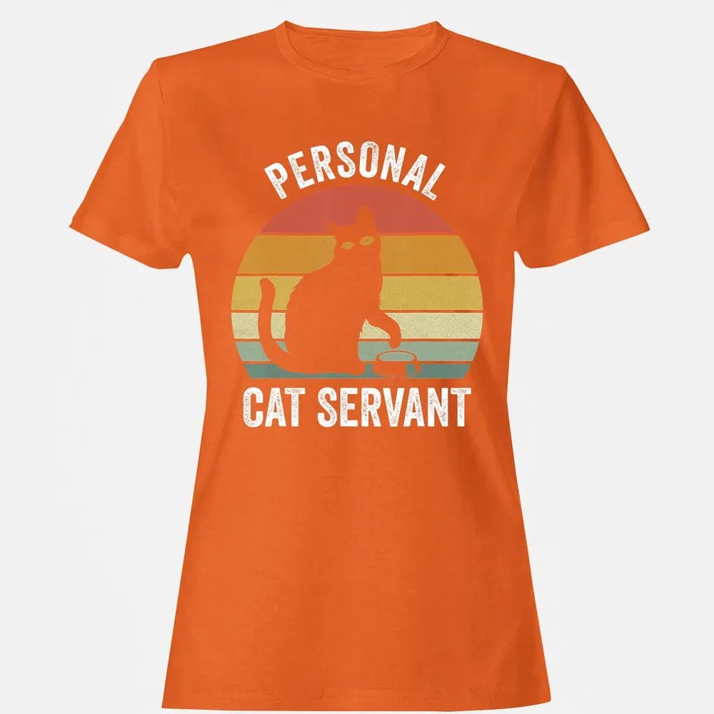 Retro Ca Black Cat Personal Cat Servant Cat Lover Women's T-shirt - 11