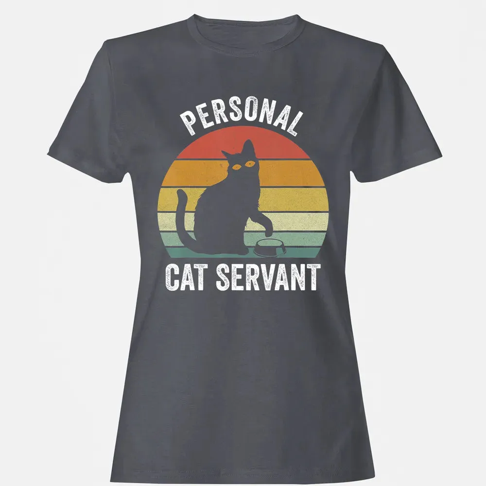Retro Ca Black Cat Personal Cat Servant Cat Lover Women's T-shirt - 5