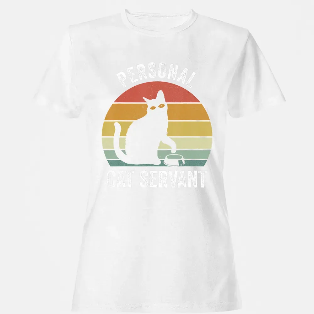 Retro Ca Black Cat Personal Cat Servant Cat Lover Women's T-shirt - 16