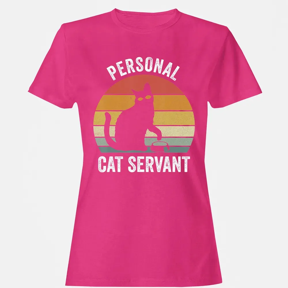 Retro Ca Black Cat Personal Cat Servant Cat Lover Women's T-shirt - 6