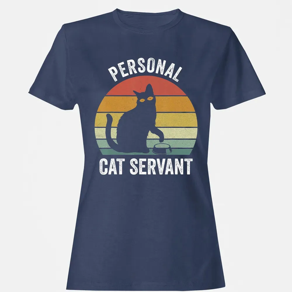 Retro Ca Black Cat Personal Cat Servant Cat Lover Women's T-shirt - 10