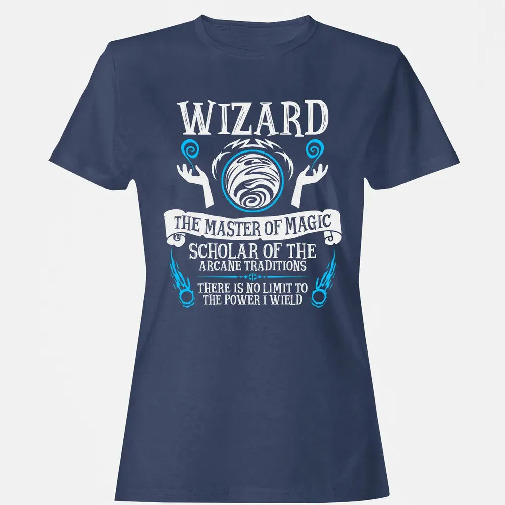 WIZARD, The Master of Magic (White Text) Women's T-shirt - 10