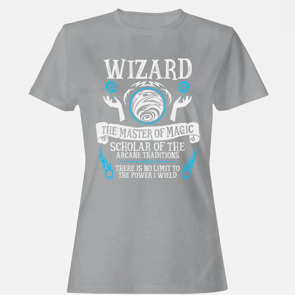WIZARD, The Master of Magic (White Text) Women's T-shirt - 15