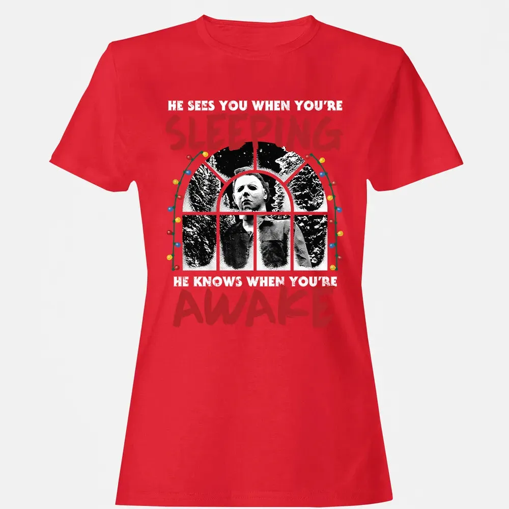 He Knows When Youâ€™re Awake Women's T-shirt - 13