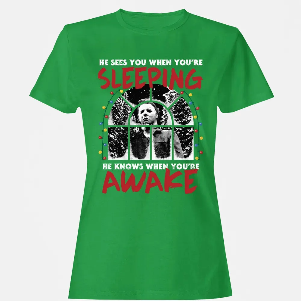 He Knows When Youâ€™re Awake Women's T-shirt - 7