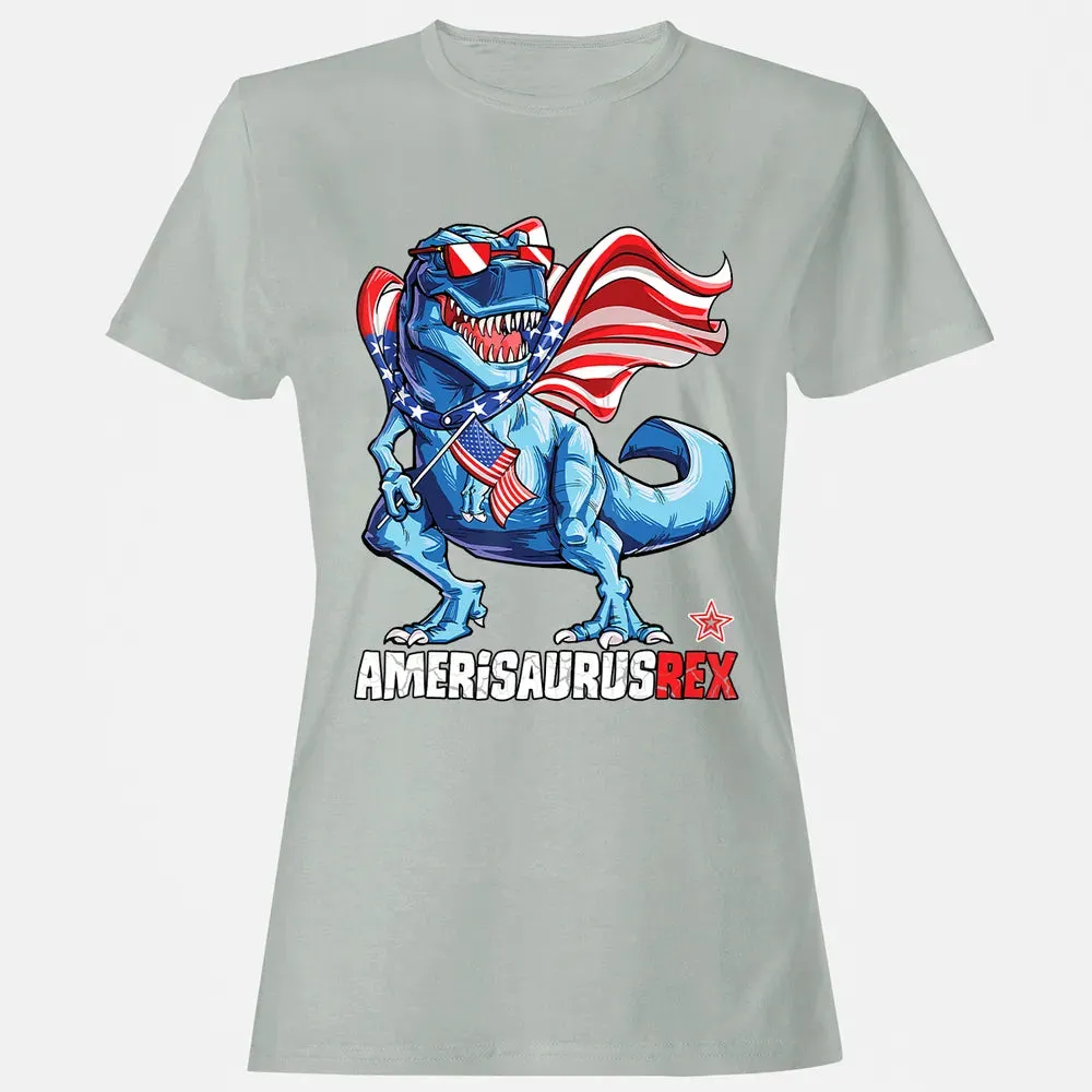 Dinosaur 4th of July  Kids Boys Men Amerisaurus T Rex Women's T-shirt - 2