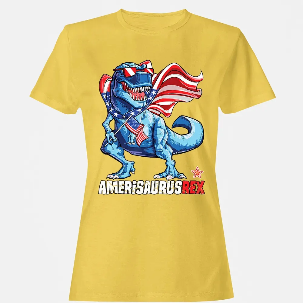 Dinosaur 4th of July  Kids Boys Men Amerisaurus T Rex Women's T-shirt - 4