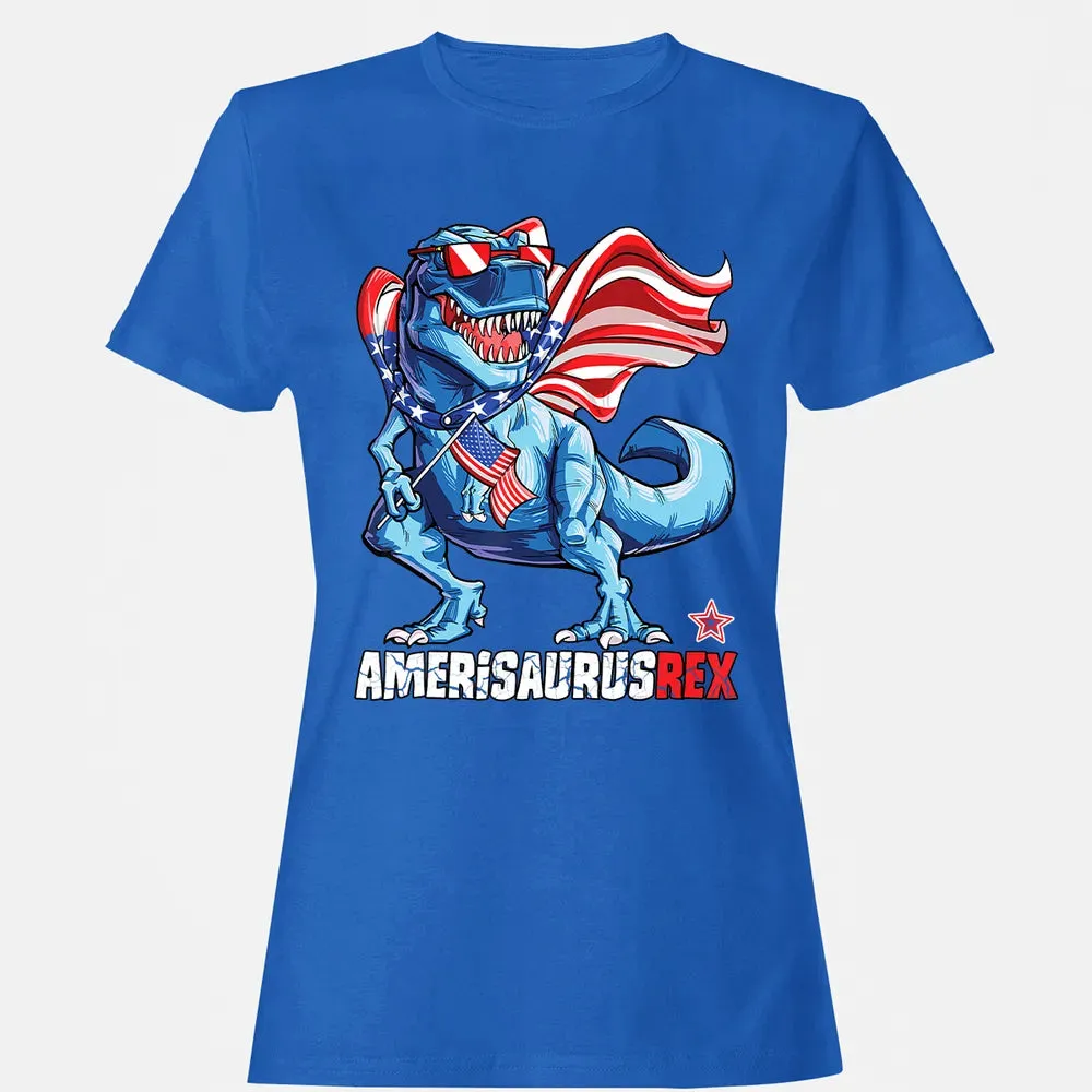 Dinosaur 4th of July  Kids Boys Men Amerisaurus T Rex Women's T-shirt - 14