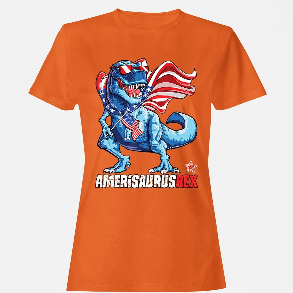 Dinosaur 4th of July  Kids Boys Men Amerisaurus T Rex Women's T-shirt - 11
