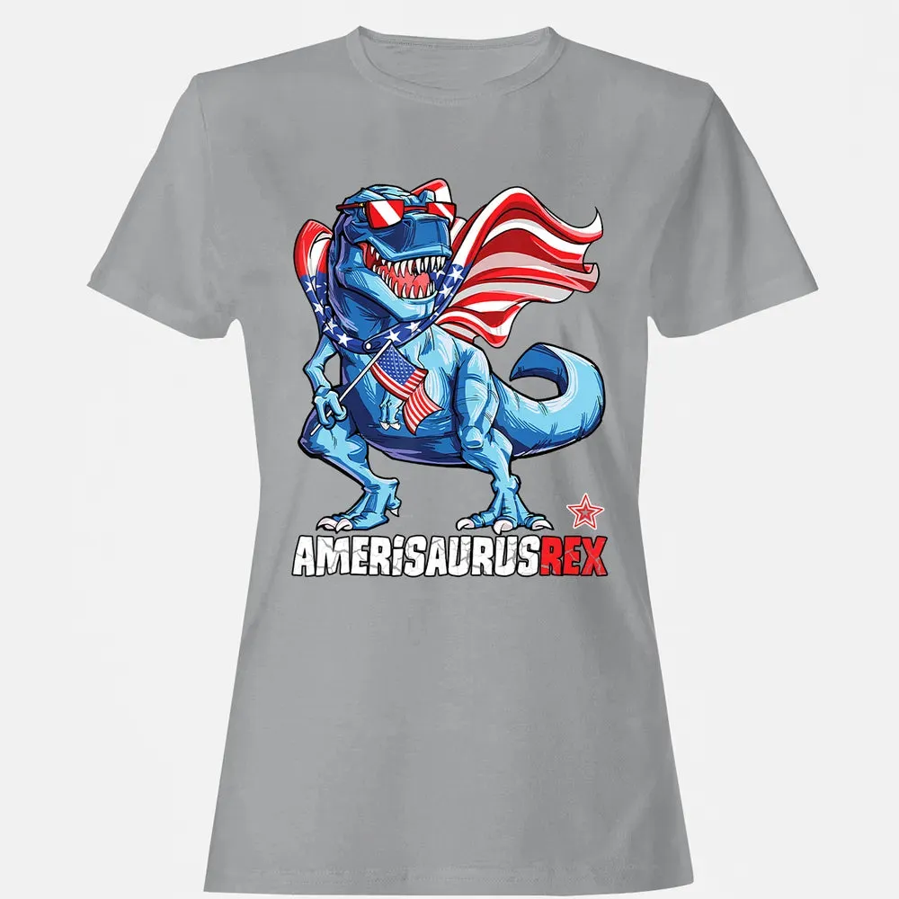 Dinosaur 4th of July  Kids Boys Men Amerisaurus T Rex Women's T-shirt - 15