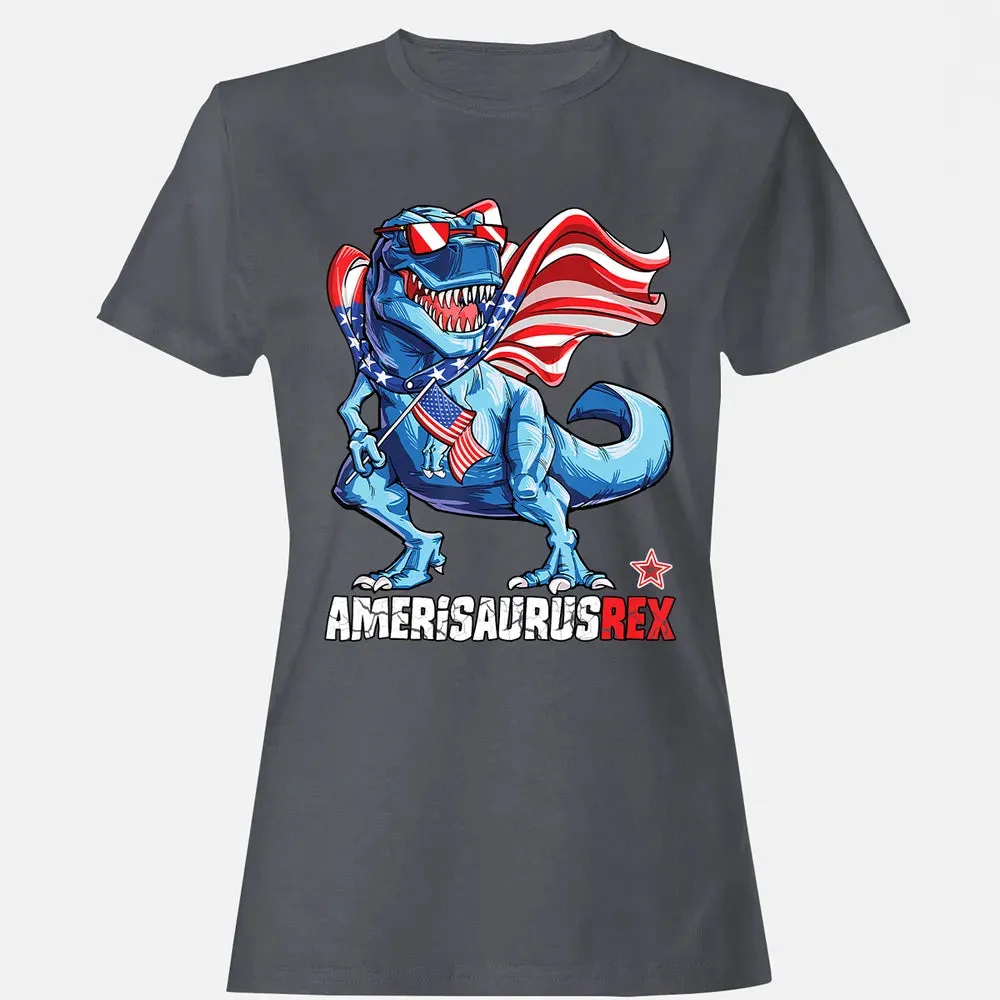 Dinosaur 4th of July  Kids Boys Men Amerisaurus T Rex Women's T-shirt - 5