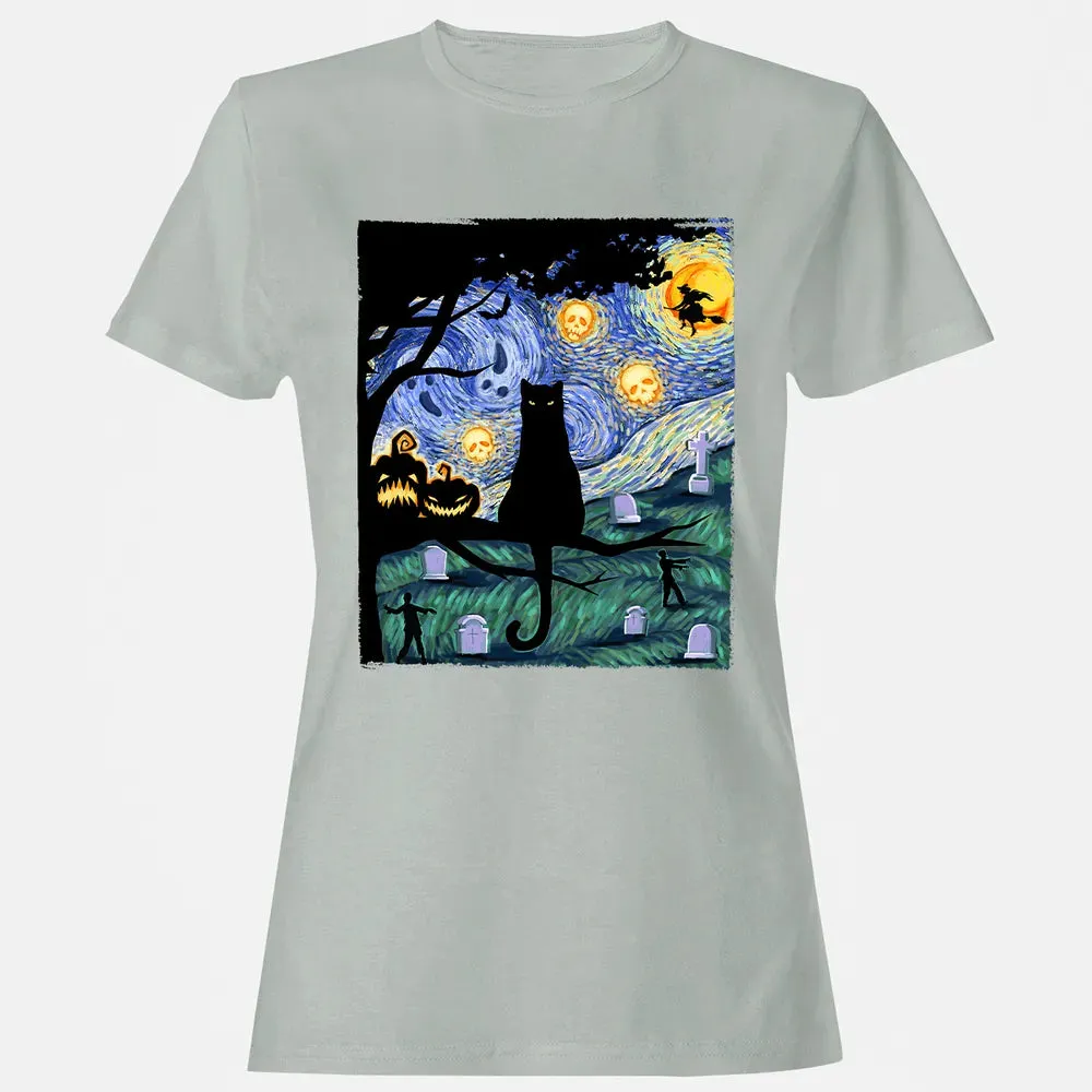 Scary Night Cat Women's T-shirt - 2