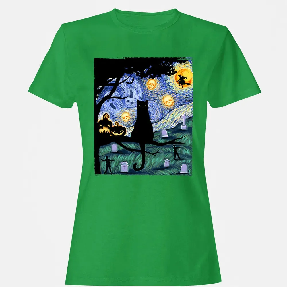 Scary Night Cat Women's T-shirt - 7