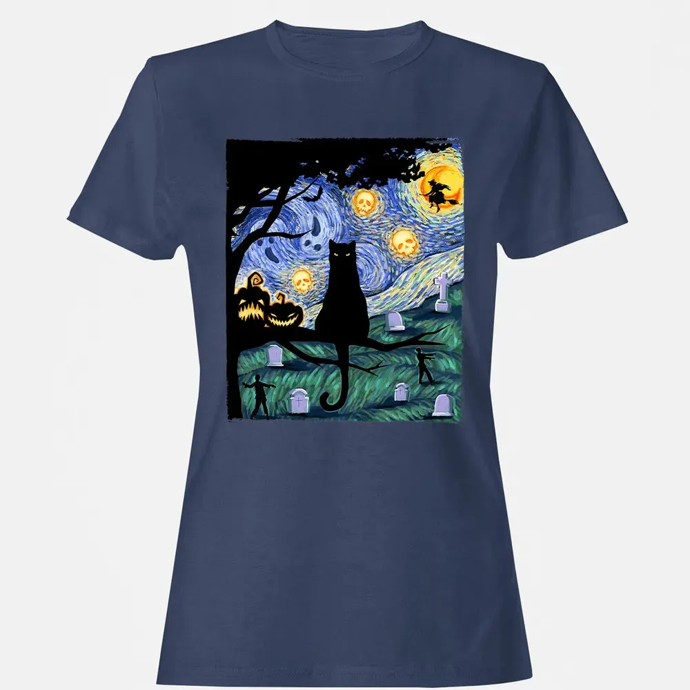Scary Night Cat Women's T-shirt - 10