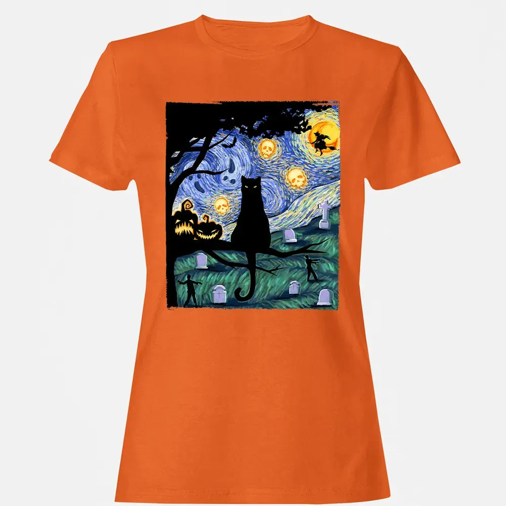 Scary Night Cat Women's T-shirt - 11