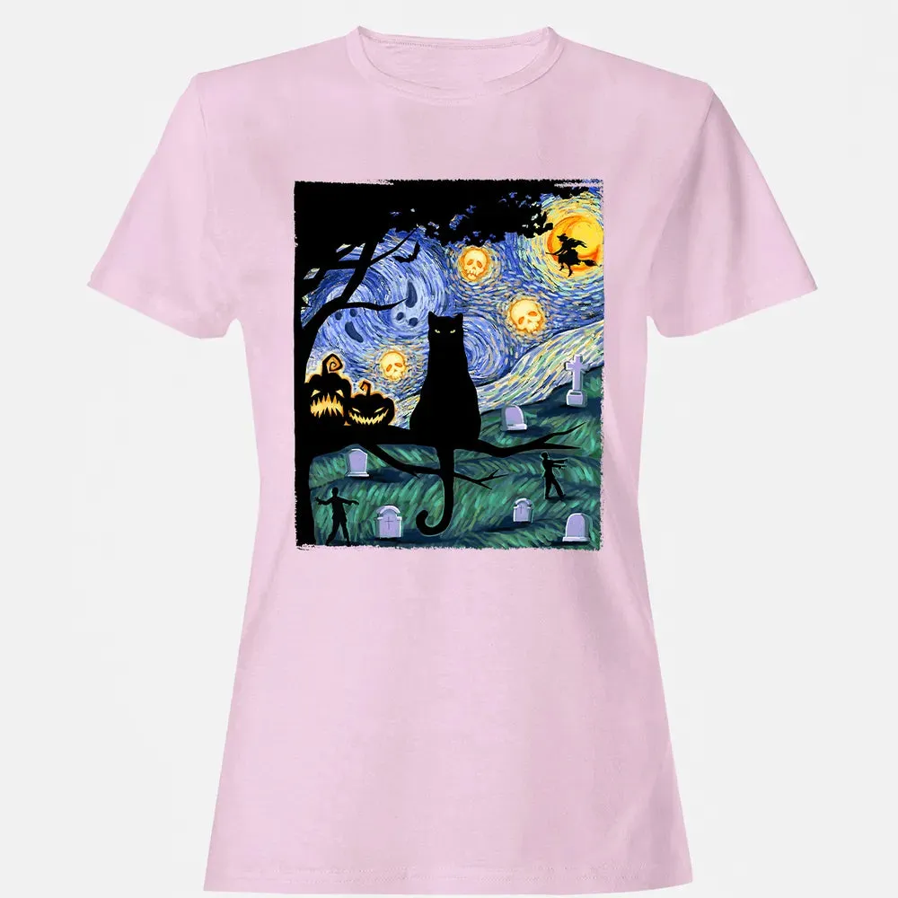 Scary Night Cat Women's T-shirt - 9