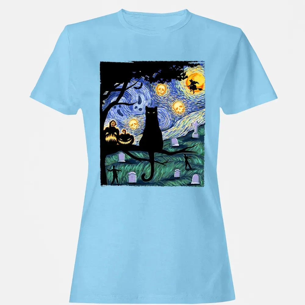 Scary Night Cat Women's T-shirt - 8