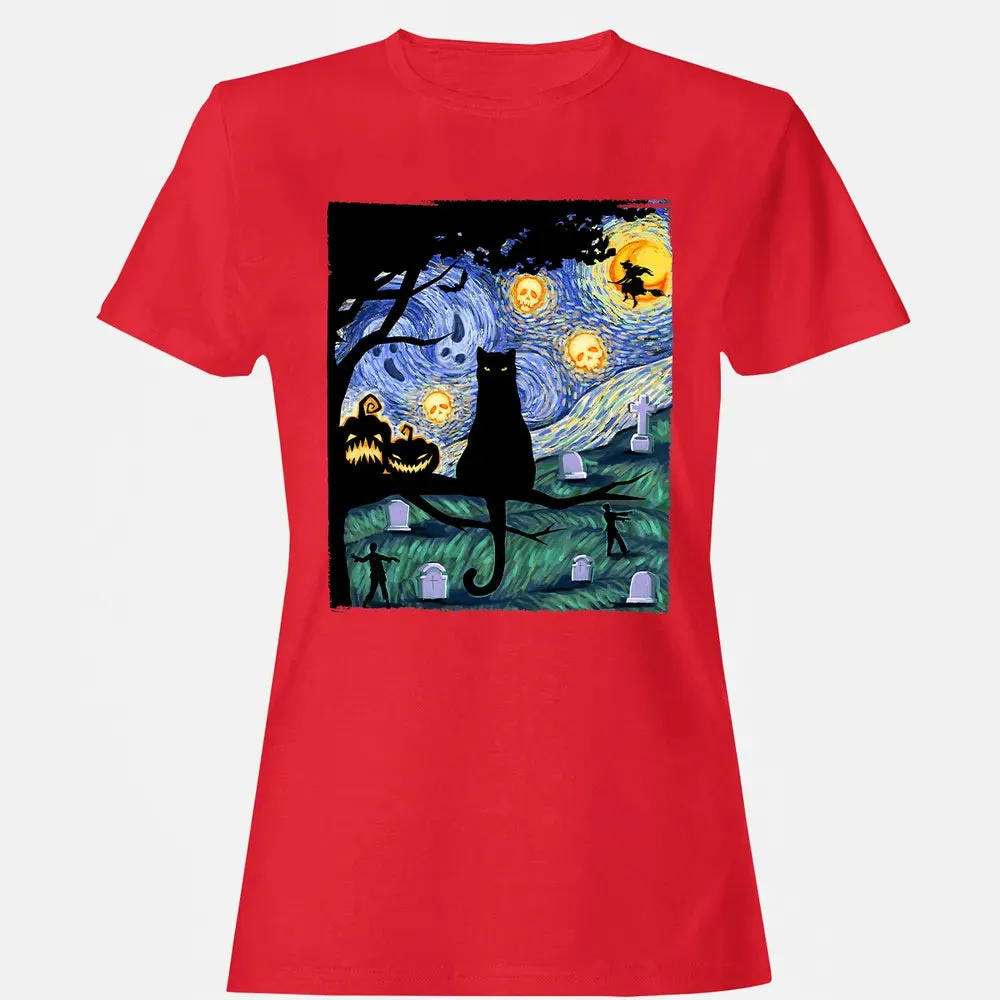 Scary Night Cat Women's T-shirt - 13