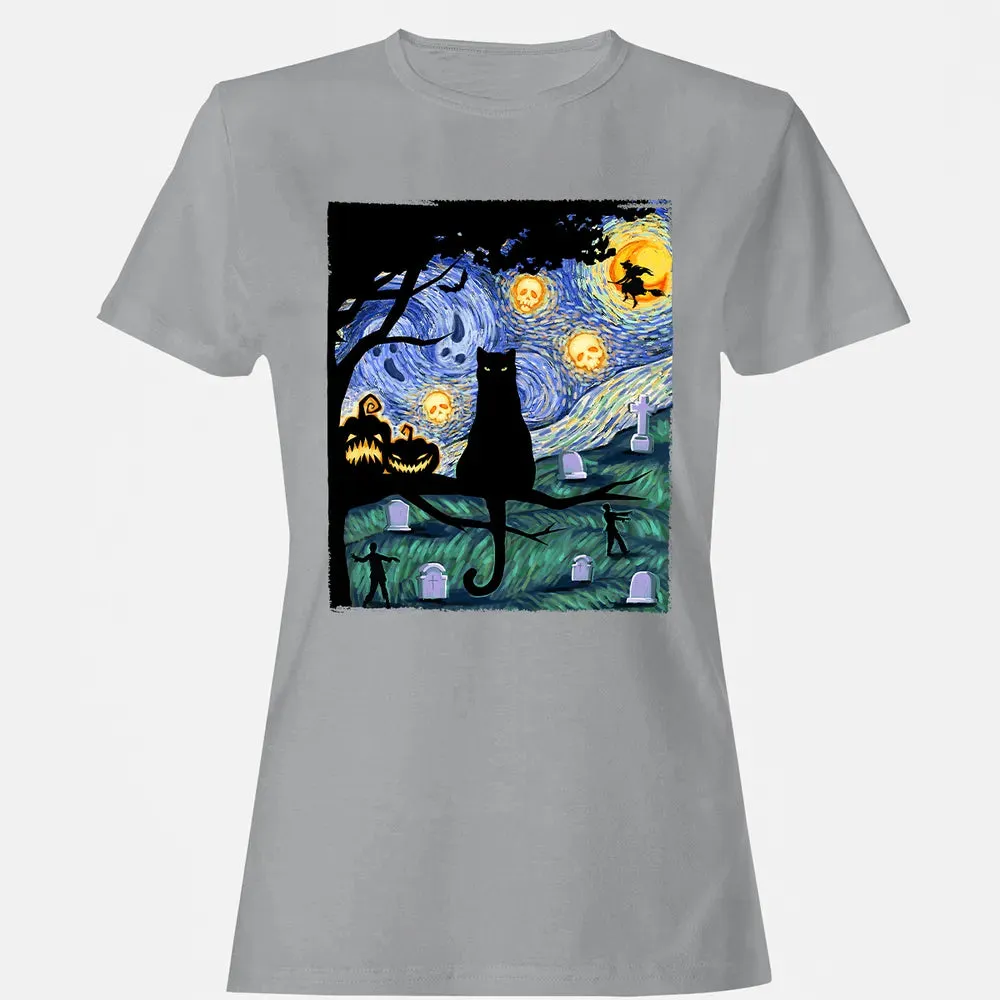 Scary Night Cat Women's T-shirt - 15
