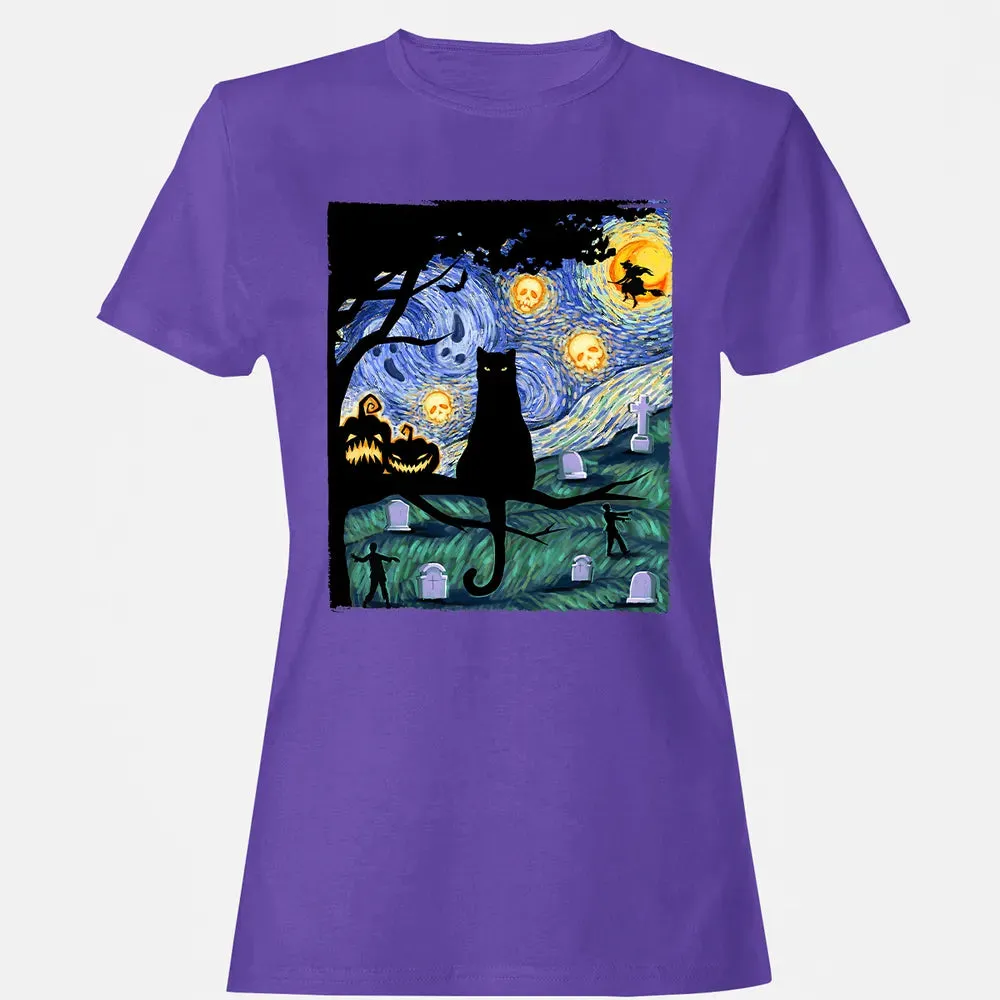 Scary Night Cat Women's T-shirt - 12
